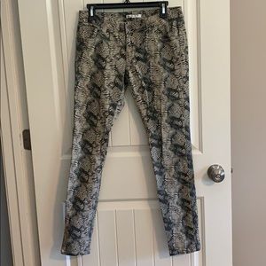 CAbi snake skin printed jeans
